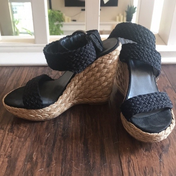 Stuart Weitzman Alex Crochet Ankle-Wrap Wedge - Picture 3 of 8